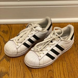 Adidas Superstar Black Strip Girls Size 5